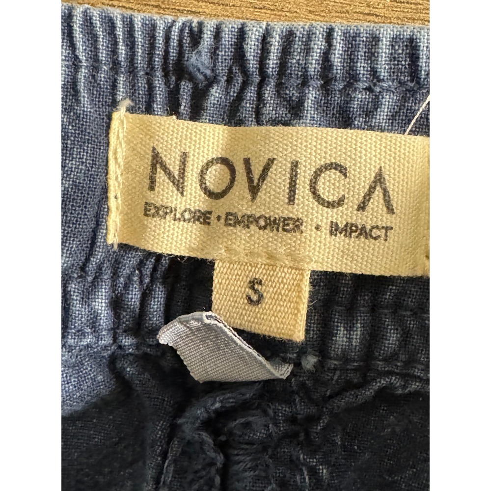 NOVCA Blue Washed Denim‎ Embroidered Midi Skirt Women's Size S Boho Festival - Picture 5 of 8